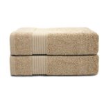 Bath Sheet Set (Beige, 4 Pack) 100% Combed Cotton Ring-Spun 600 GSM. - Image 4