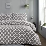 3 PCS Printed Soft Microfiber Duvet Cover Double with Pillowcases (200 x 200cm) – Grey - Image 4