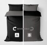 4PCS Single Reversible Black & Grey Fitted Sheet - Image 2