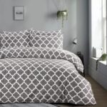 3 PCS Printed Soft Microfiber Duvet Cover Double with Pillowcases (200 x 200cm) – Grey - Image 3