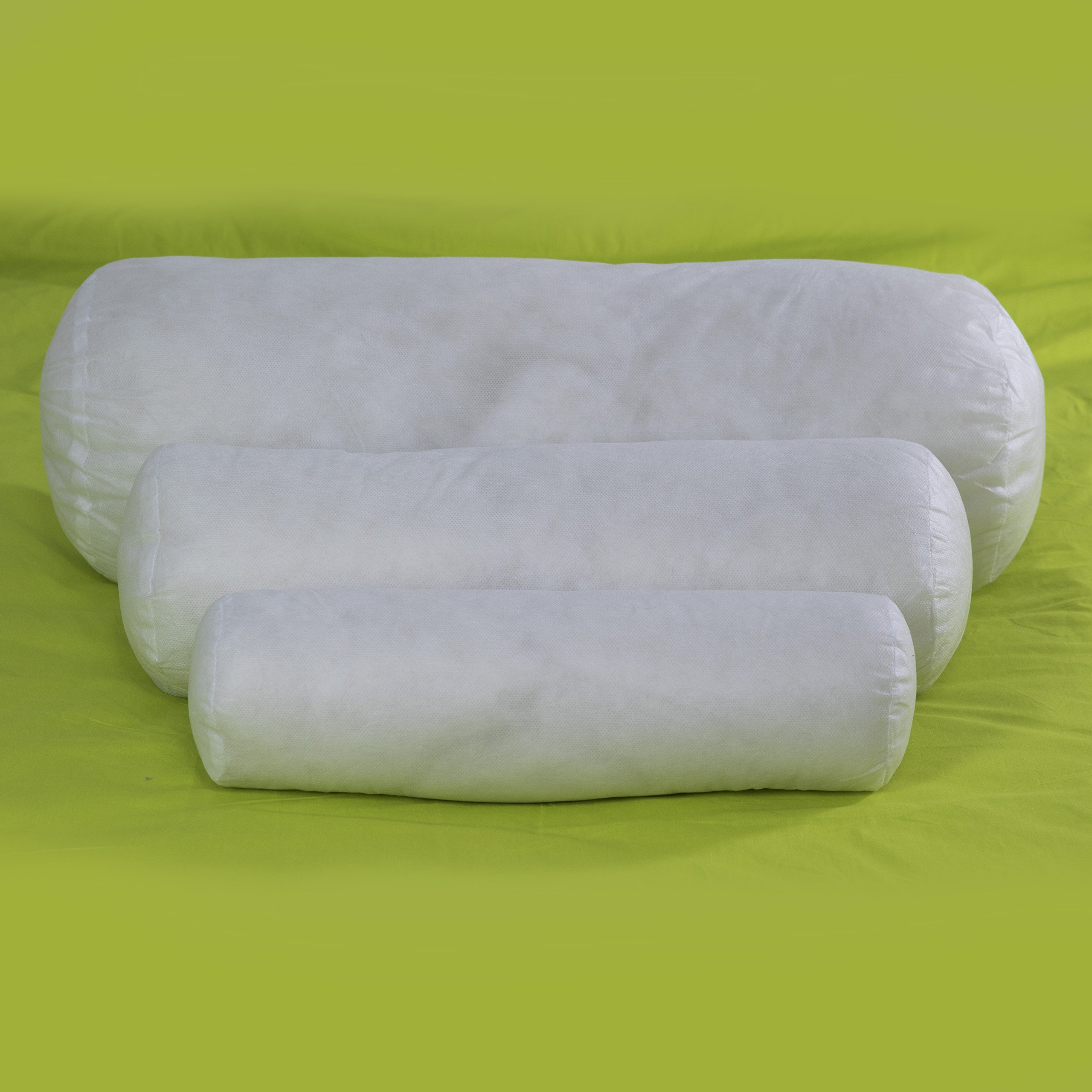 91+MfhyOabL Round Bolster Hollowfiber Filled Support Pillow Inner Cushion Pad 10x37, 15x45, 20x62 - Image 1